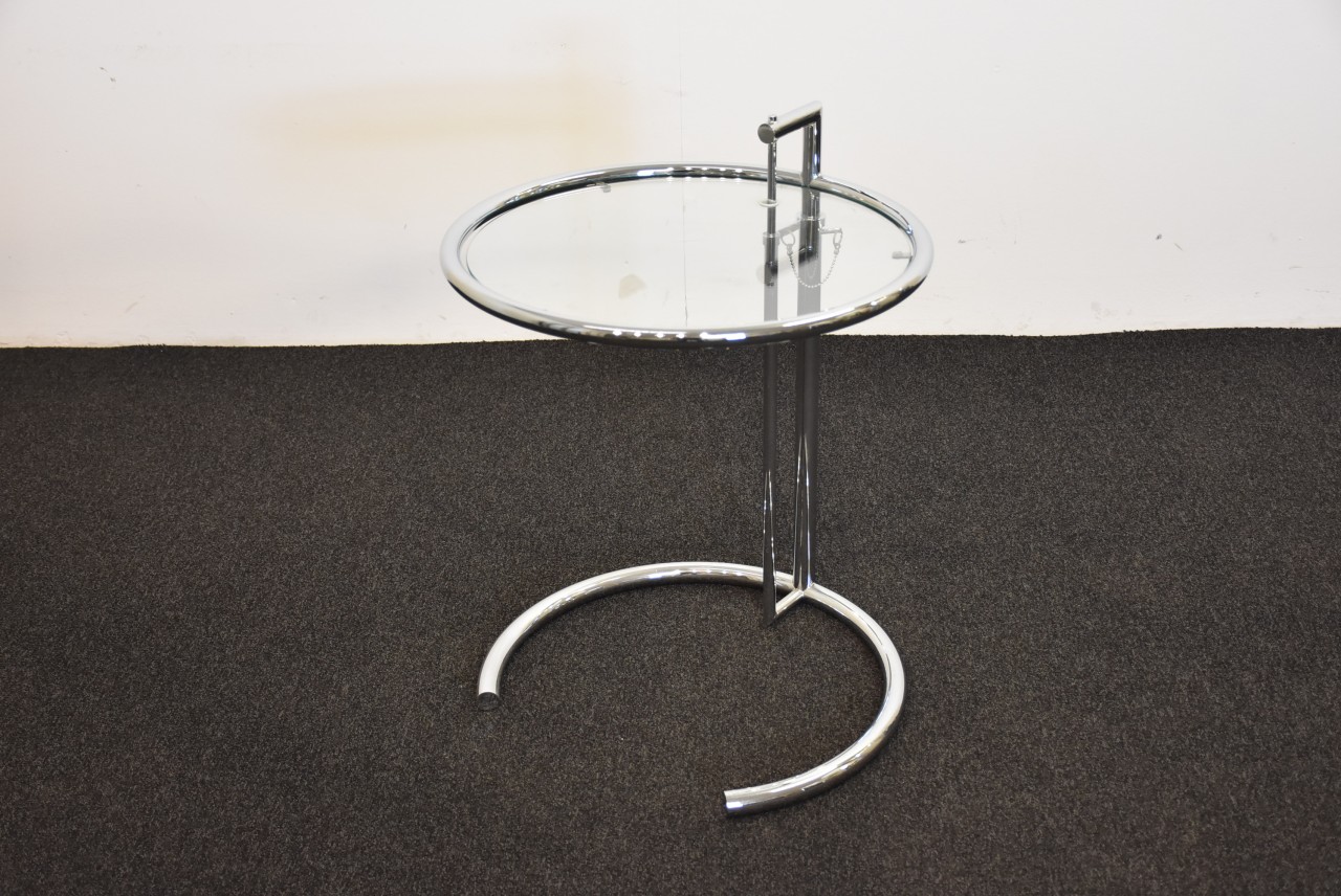 Beistelltisch Glastisch rund Ø 51 cm, höhenverstellbar, gebraucht
