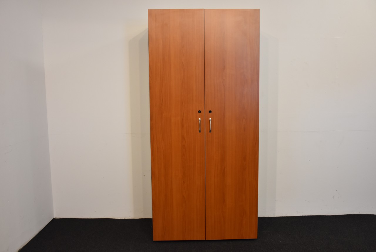 Akten- und Garderobenschrank 5OH, 194,5x90cm, Buche, Korpus anthrazit, gebraucht
