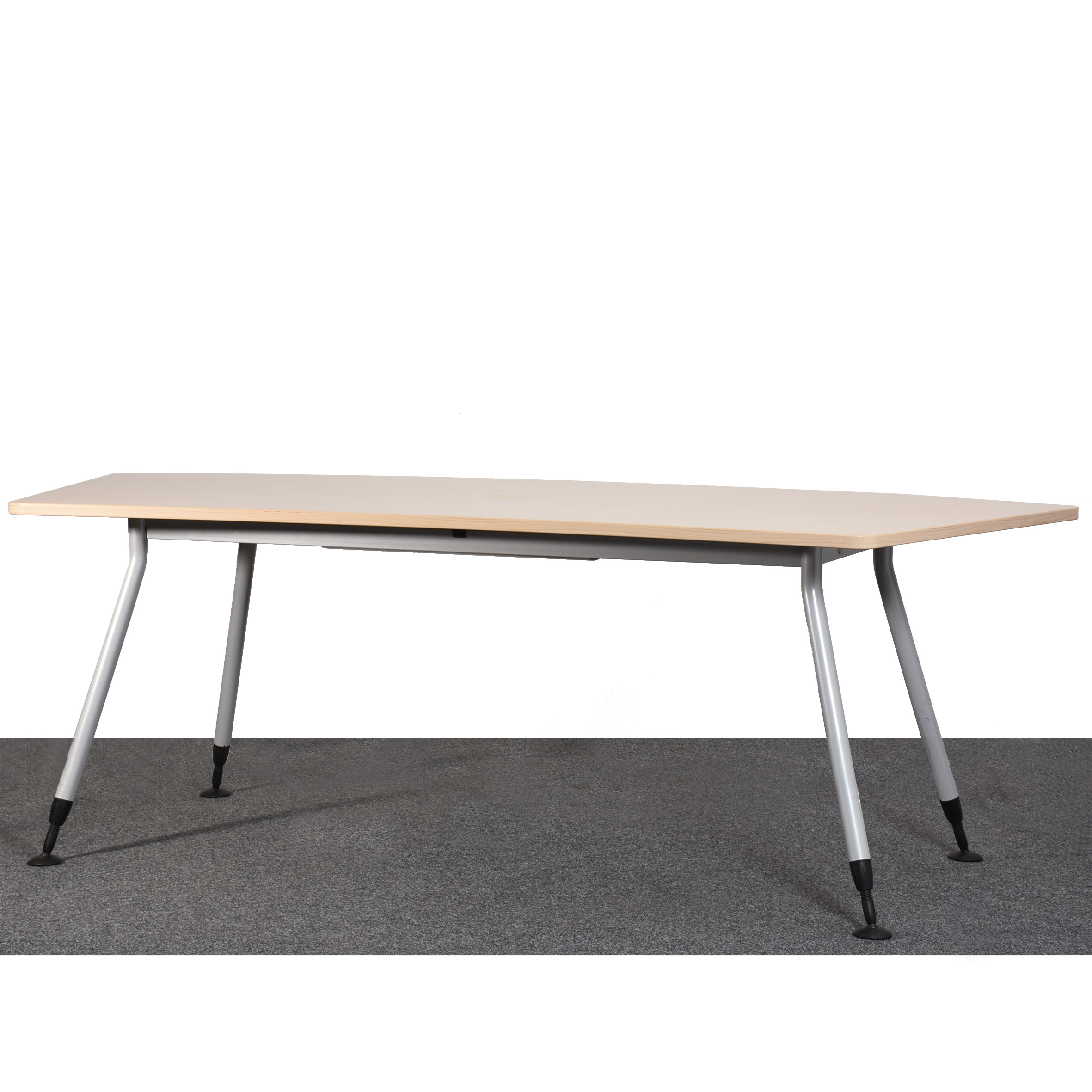 Steelcase Schreibtisch, Ahorn/silber, gebogene Form, Kabelhalter, gebraucht