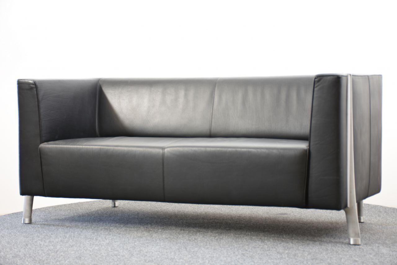 2er Designer-Sofa Walter Knoll schwarz, gebrauchte Büromöbel