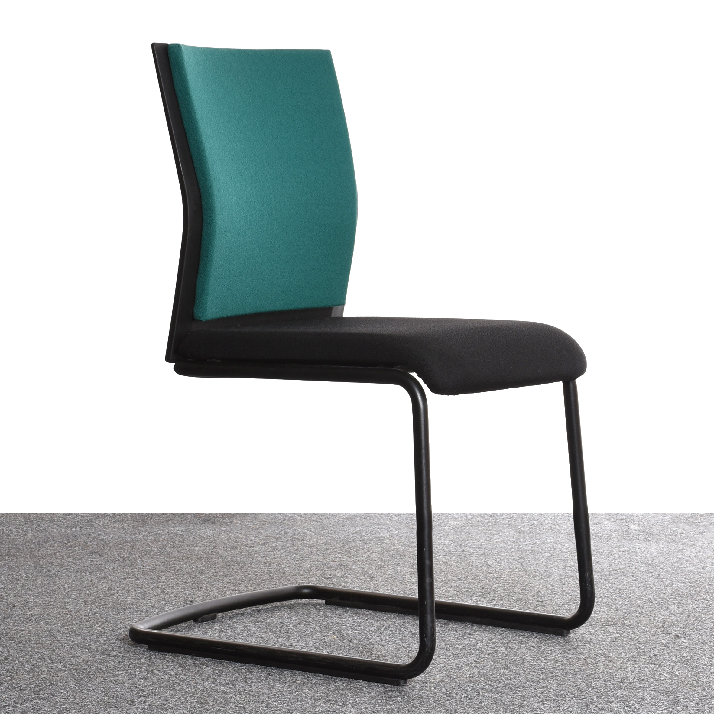 Steelcase Stuhl, Freischwinger, schwarz, grün, gebraucht